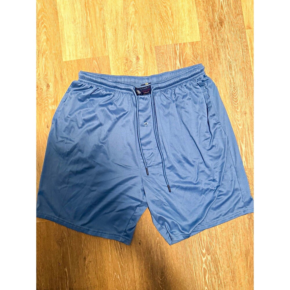US Polo Assn. Men's Sleep Shorts 2XL Regular Blue Solid Drawstring